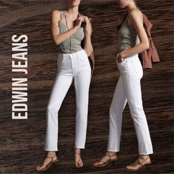EDWIN ANTHROPOLOGIE Women’s Bree High Rise Skinny Jeans in the Size 25 in White - Picture 2 of 9